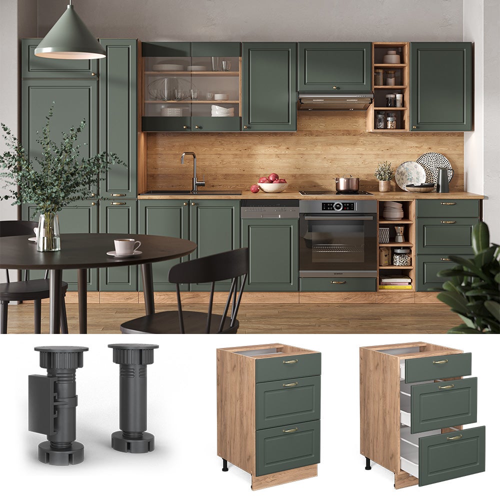 Vicco Meuble cuisine Fame-Line, Vert Or Campagne, 50cm sans PT - 2