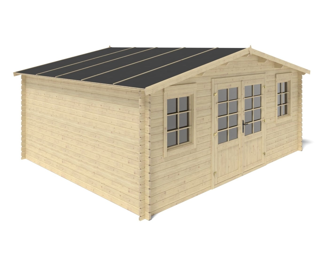 Abri de jardin en bois - 21.42m2 - 5.1x4.2m - Ep. 34mm - Couleur: naturel - DOM746 - ALTANKA - 7