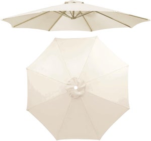 Telo di ricambio per ombrellone, 8 stecche, 3 mt, impermeabile, anti-UV, tessuto di ricambio, Kaki