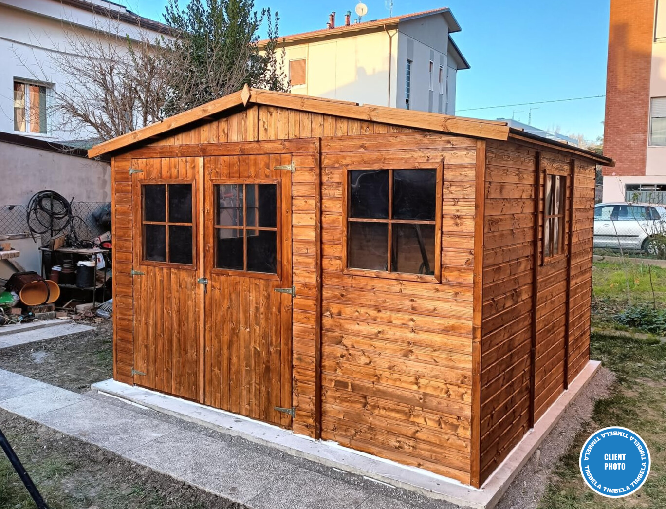 Cobertizo de madera para jardín - A226x324x316cm/9m2 Cobertizo de madera natural - Taller de Jardín - TIMBELA M335 - 6