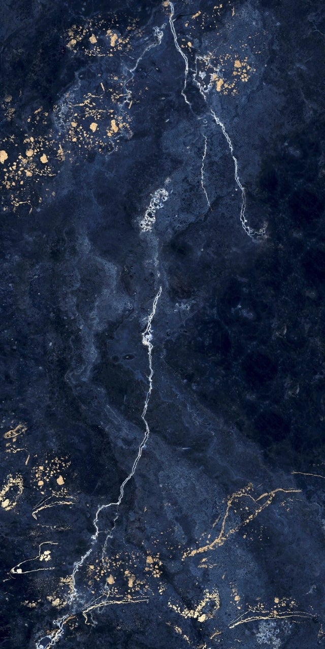 Carrelage sol / mur effet marbre bleu nuit FORTUNA l.60 x L.120 cm Brillant LIMCARO