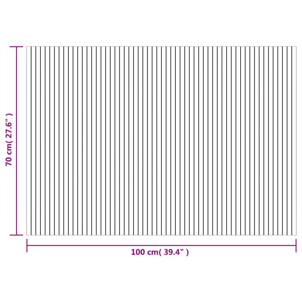Tapis rectangulaire marron foncé 70x100 bambou - 8