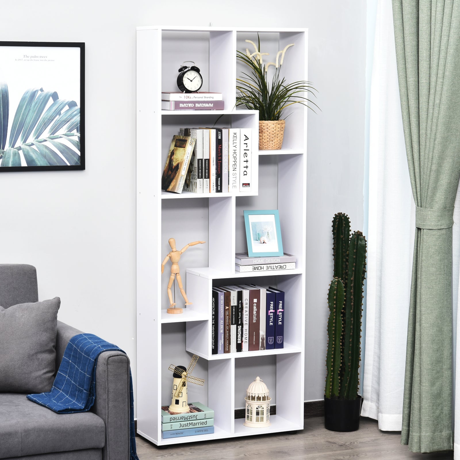 Estante HOMCOM Branco Melamina de Madeira 70x24x178cm - 2