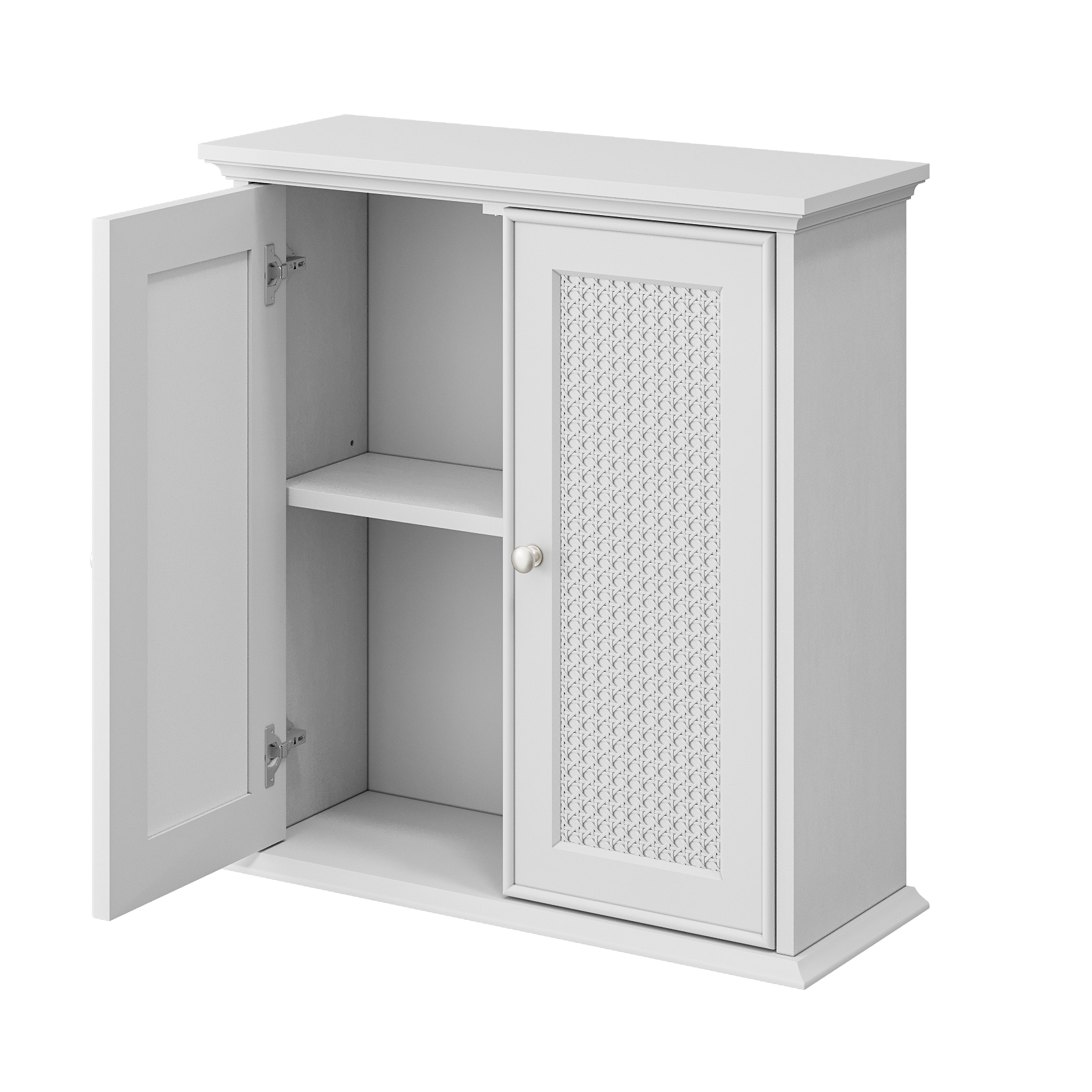 Mobile Bagno A Parete Spirich - Armadio Bianco Con Ripiano Regolabile