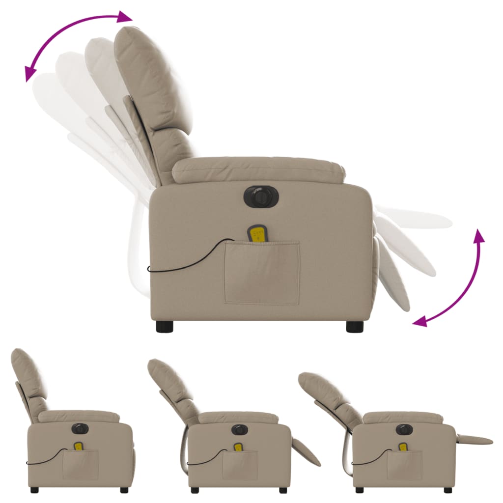 Fauteuil de massage，Fauteuil de Salon，Chaise de massage inclinable électrique cappuccino similicuir CDS91257 - 6