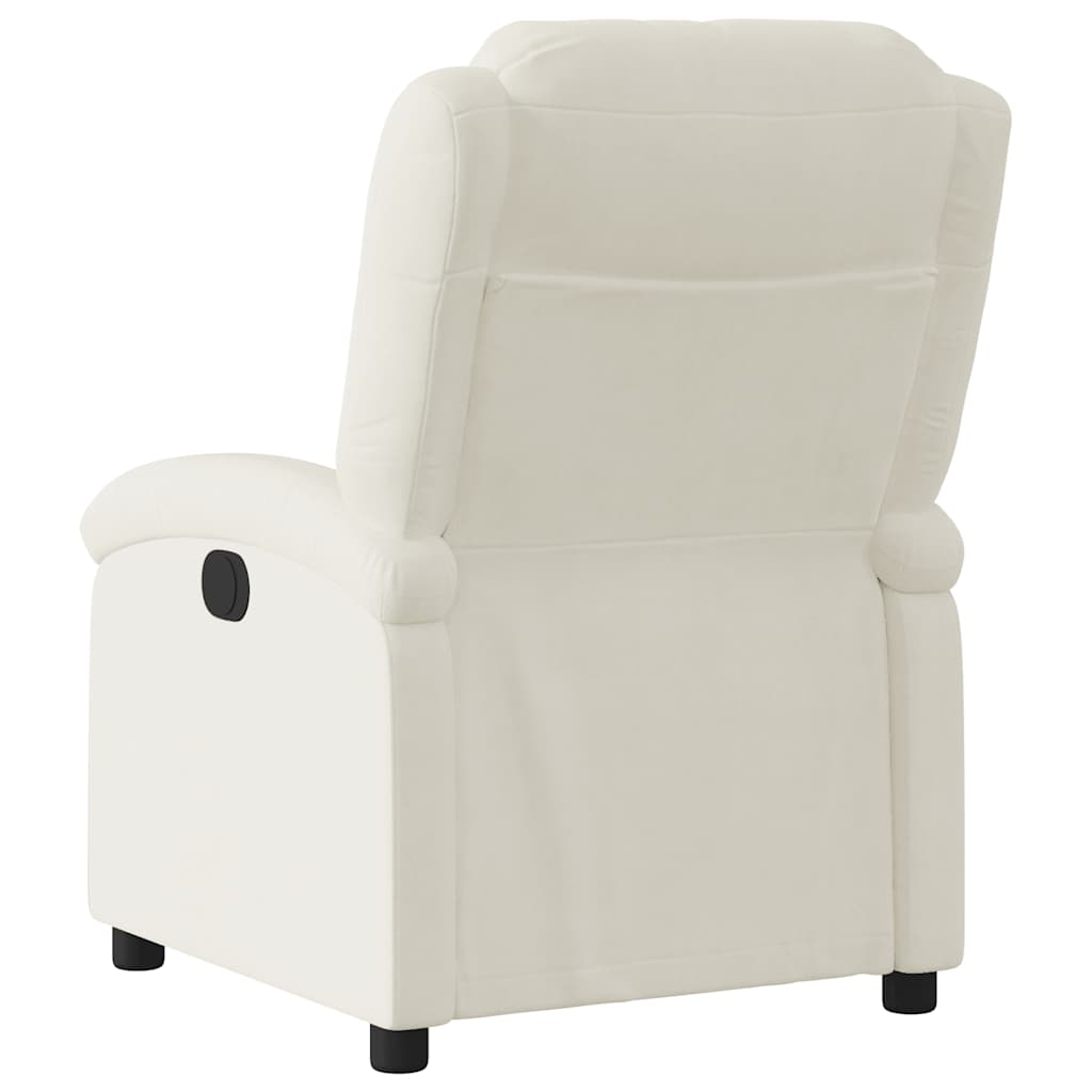 Fauteuil inclinable électrique Crème Velours - 5