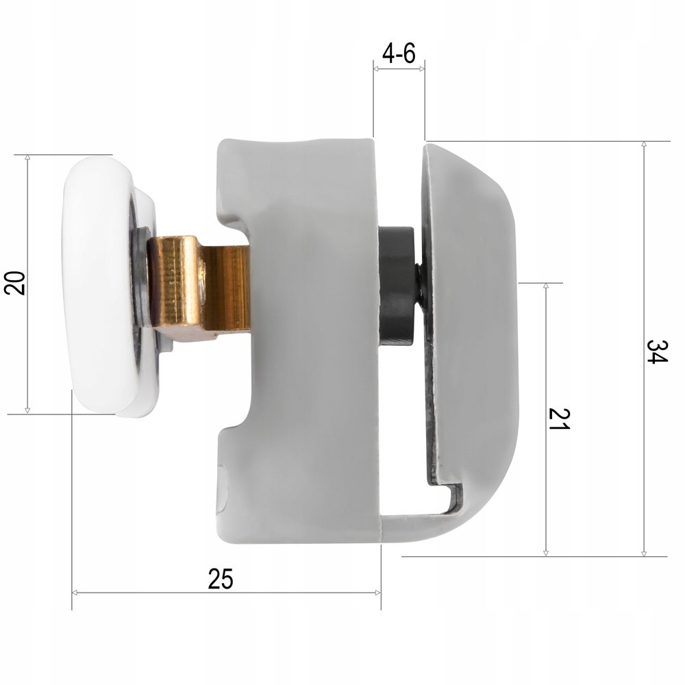 KOMPLET 8 ROLEK DO KABINY PRYSZNICOWEJ ROLKI KÓŁKA 20 mm INEA - 6