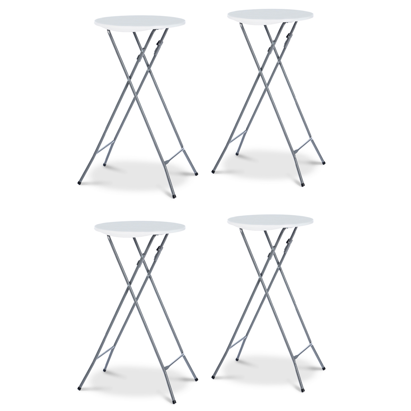 Lot de 4 tables hautes pliantes 105 CM et 4 housses noires - 5