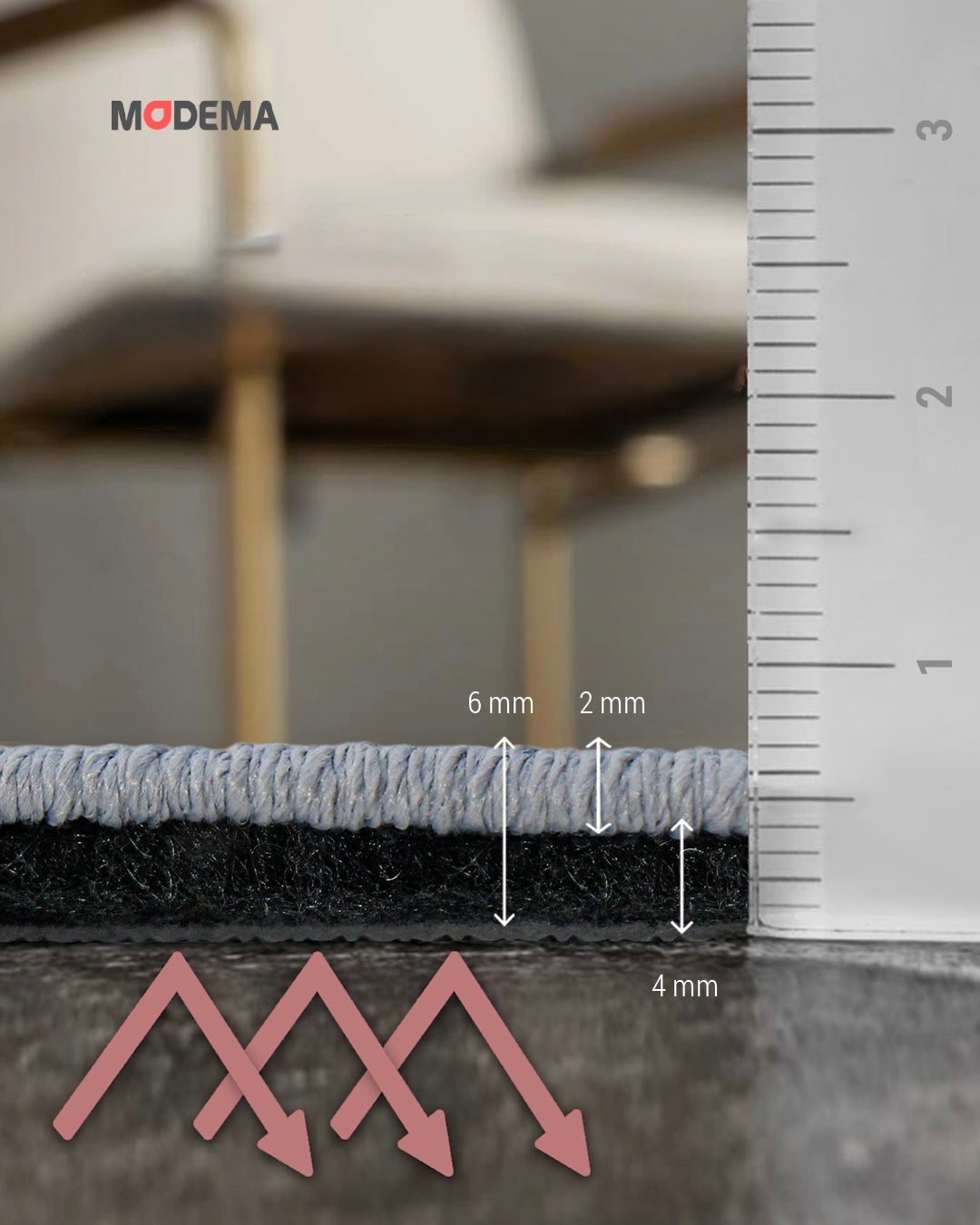 MODEMA - Tappeto lavabile in lavatrice, fondo antiscivolo, tappeto per corridoio 100x300cm Dune - 6