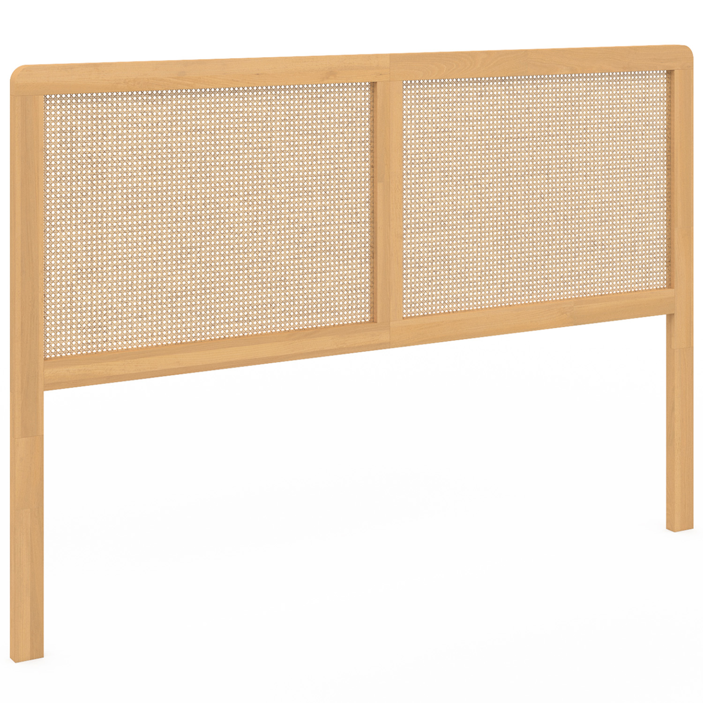 Tête de lit sur pied EDHEN 160 cm cannage et bois - 2