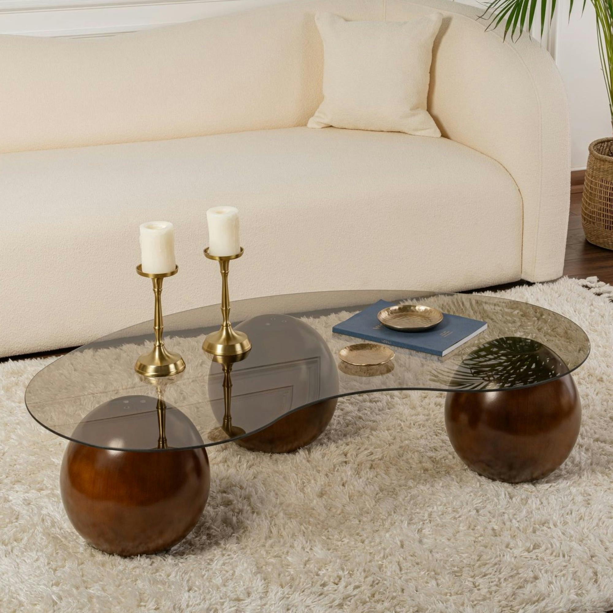 Table basse design verre et acier - - Maison et mobilier