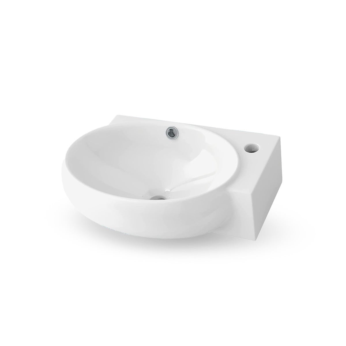 Lavabo Ovale In Ceramica Bianca - 43x28x12 Cm, Con Foro Rubinetto - Foto 10