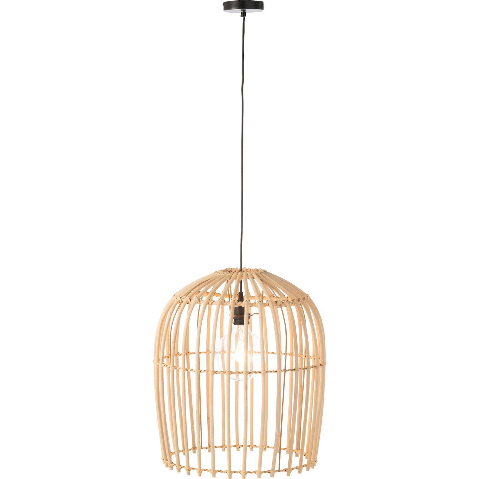 Suspension rotin naturel tressé esprit bohème pour salon 42 x 42 x 48 ...