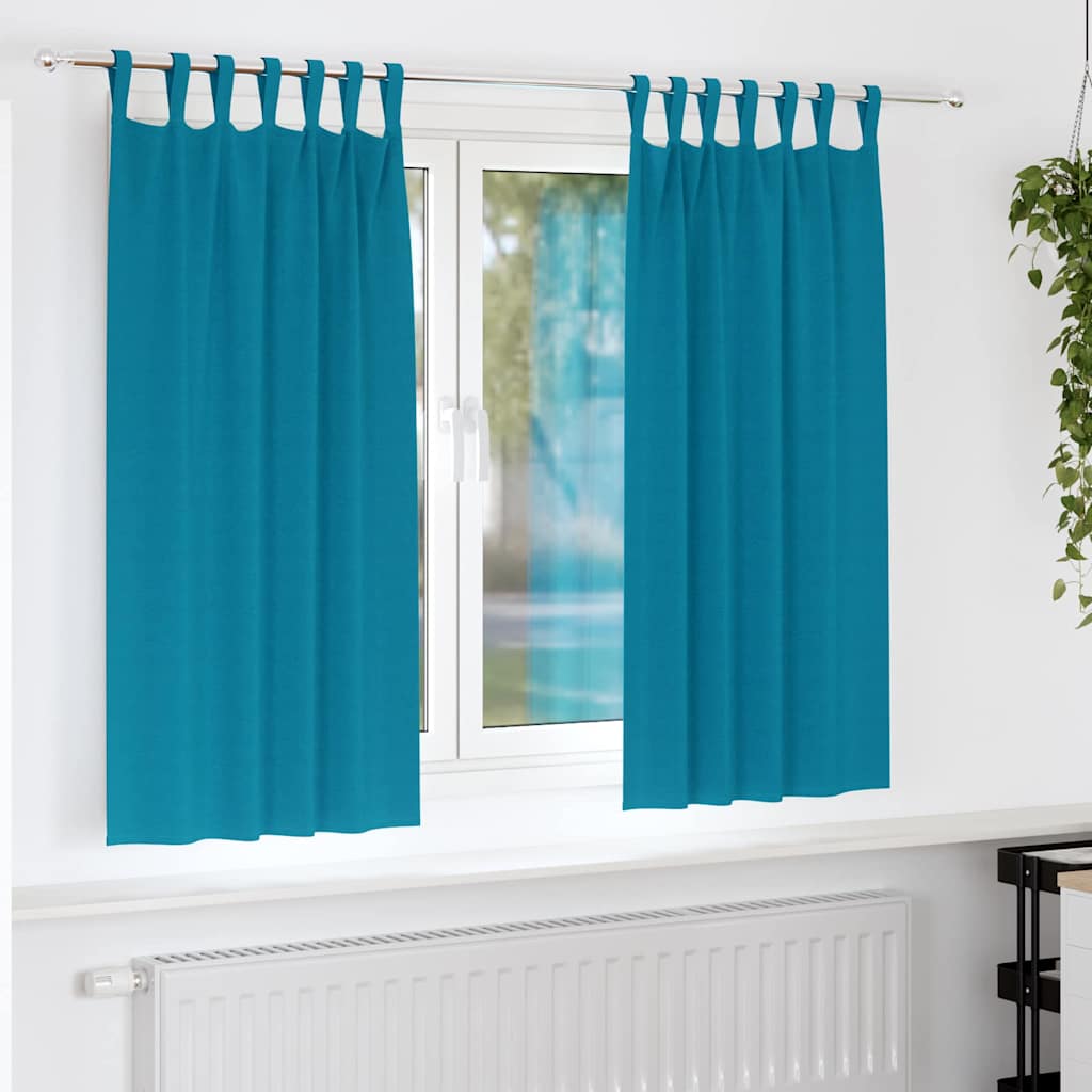 Firany blackout z kółkami 2 pcs Turkusowy 175 x 140 cm vidaXL