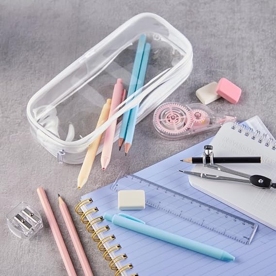 Trousse crayons transparente – examen, bureau, papeterie, voyage ...