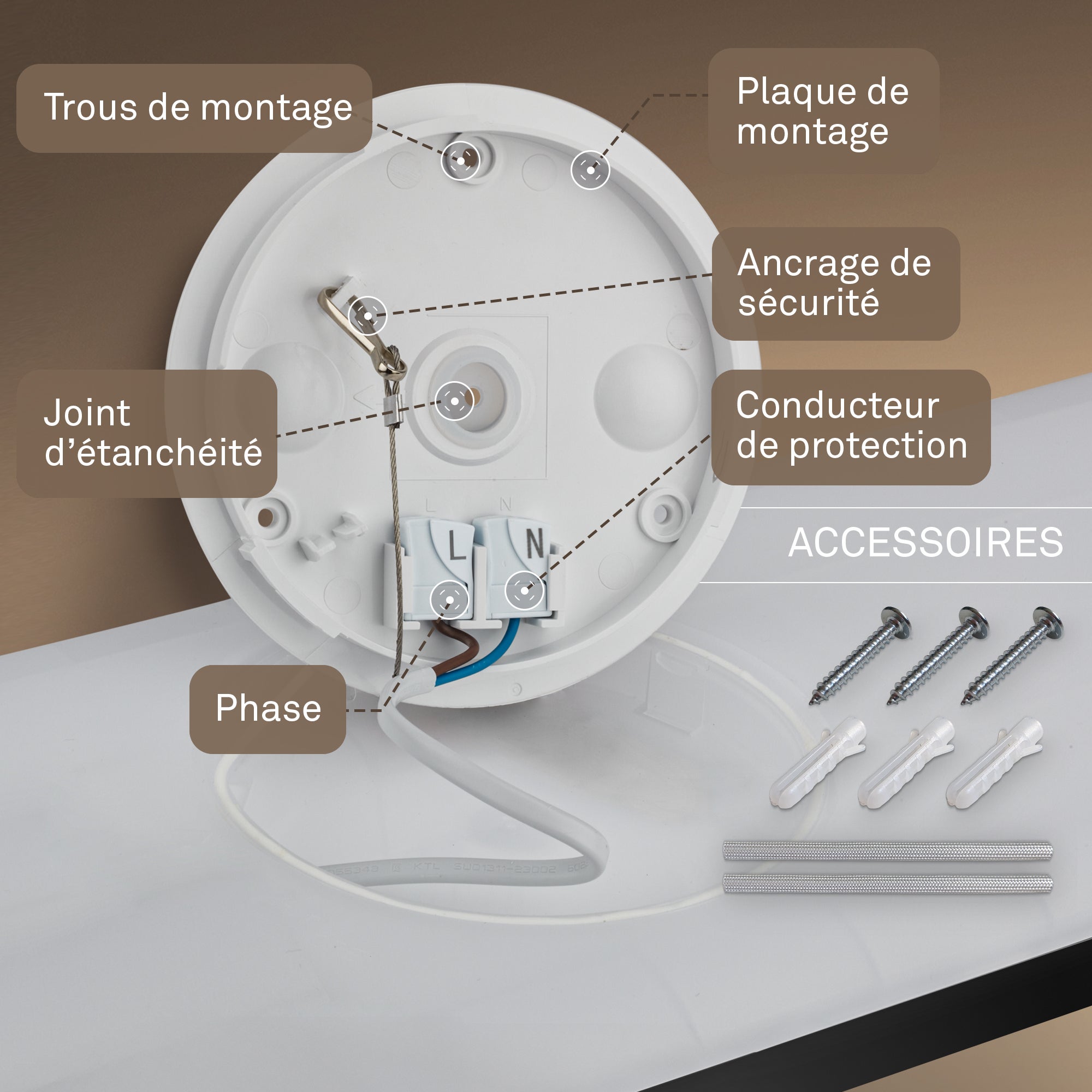 Panneau LED - Salle de Bains - 29 x 29cm - Plafonnier - Blanc neutre - IP44 - 18W 2400lm - B.K.Licht - 8