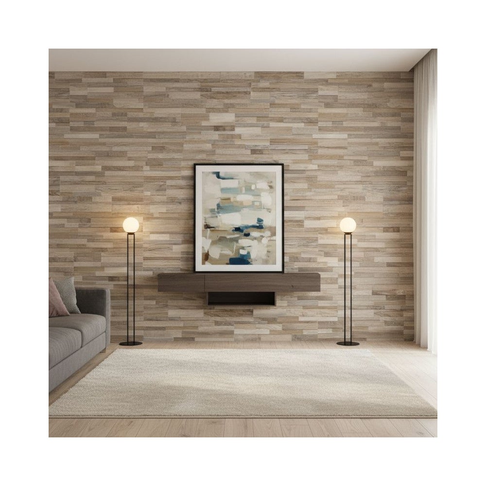 Plaquette de parement céramique Wall art Taupe - relief 3D - 5