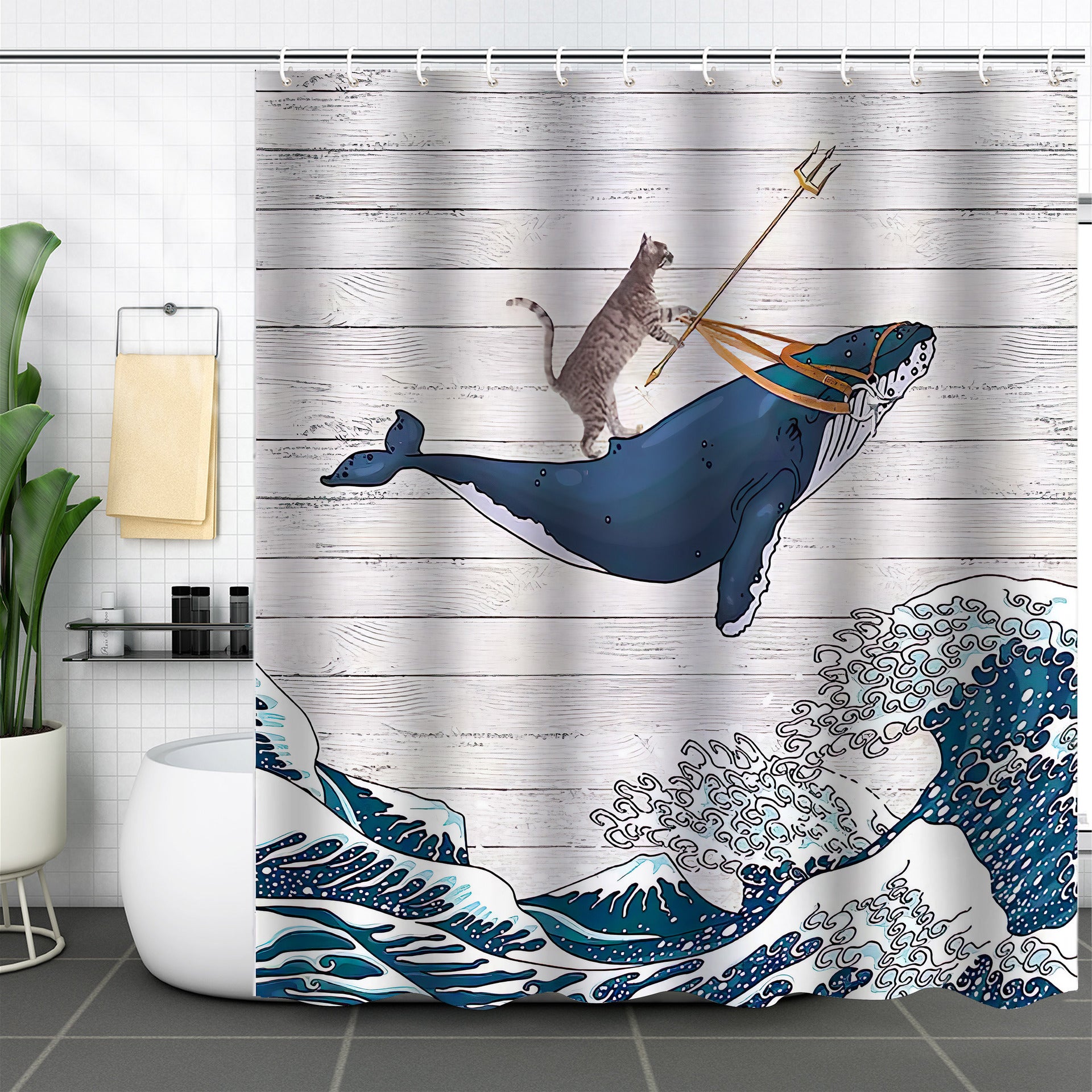 152X183Cm Mignon Chien Rideau De Douche Chiot Fête Drôle Animal Rideau De Bain Bien-Aimé Animal