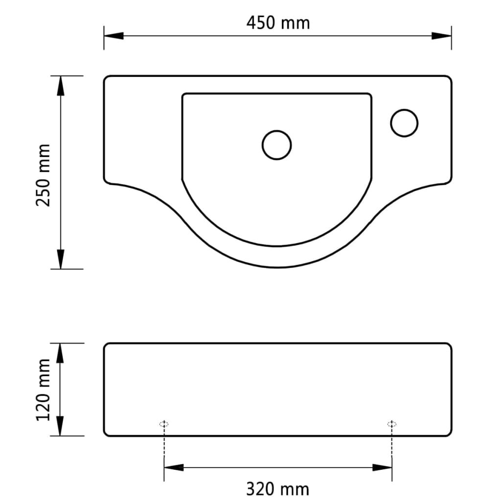 Vasque à trou pour robinet céramique Noir pour salle de bain - 6