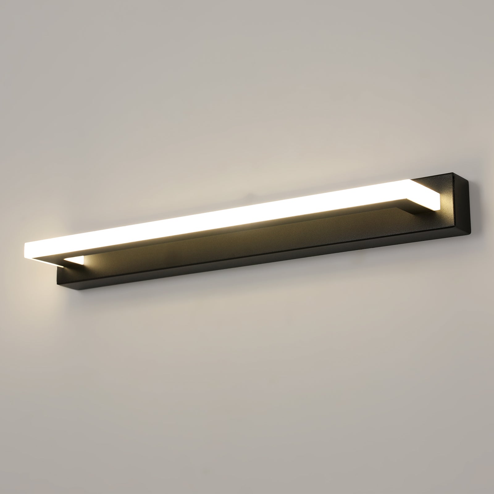 Lampe LED Pour Miroir De Salle De Bains Toolight 42 Cm 9W 800LM - Blanc Neutre 4500K, Applique Murale Noire