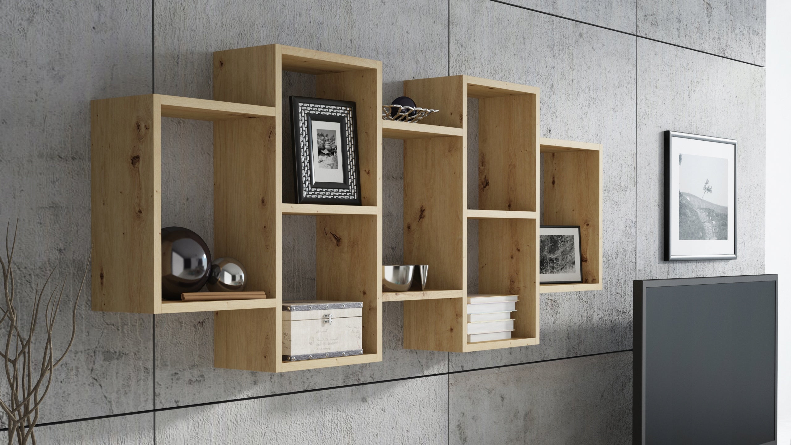 Półka wisząca POLON BIS dąb artisan regał książki - 2