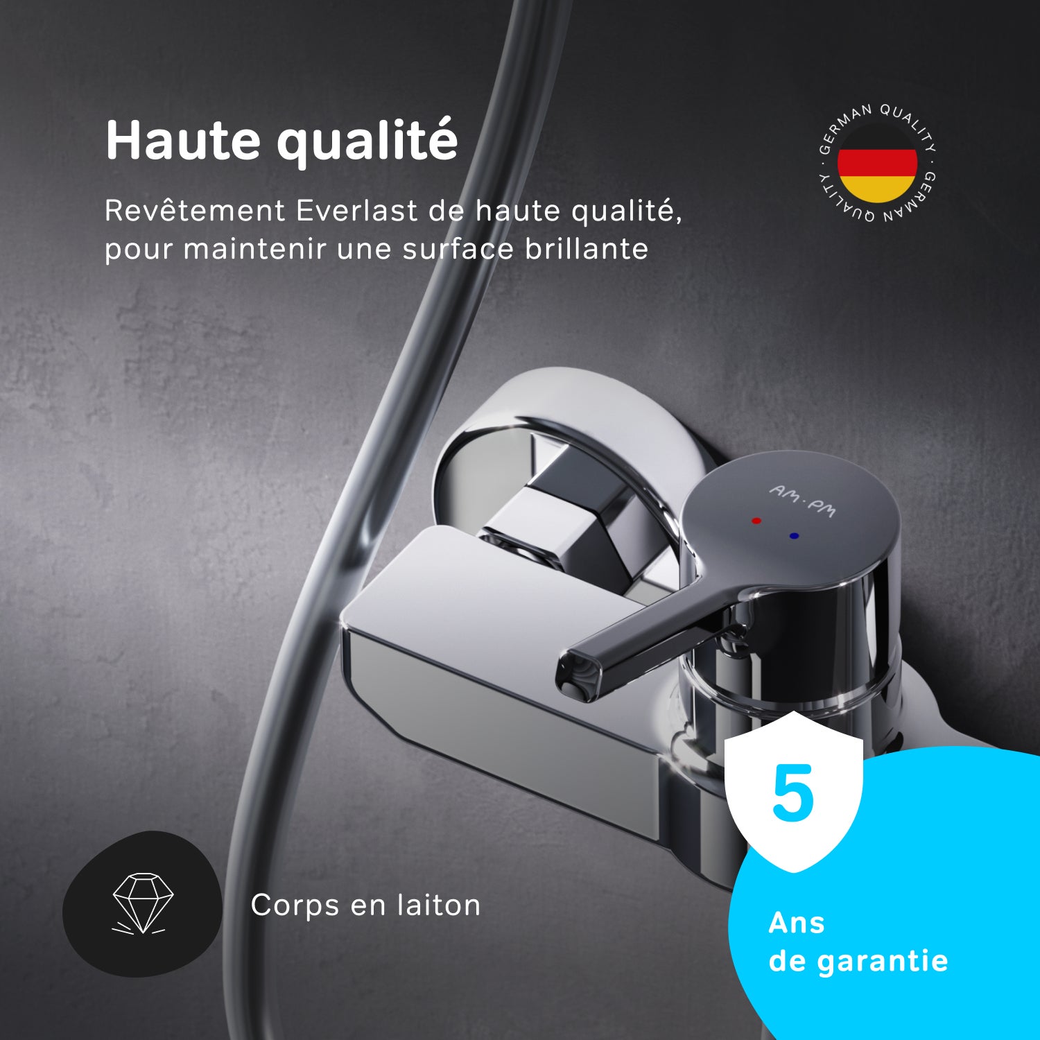 Mitigeur mécanique de douche Robinet de douche Chromé, X-Joy S FXB20000 AM.PM - 3