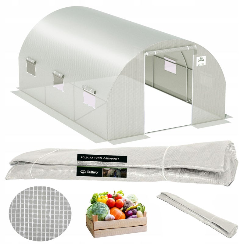 Folia Cultivo Poszycie Na Tunel Ogrodowy Szklarnia 2,5x4x2 Biały Uv4 Mocna 1 szt