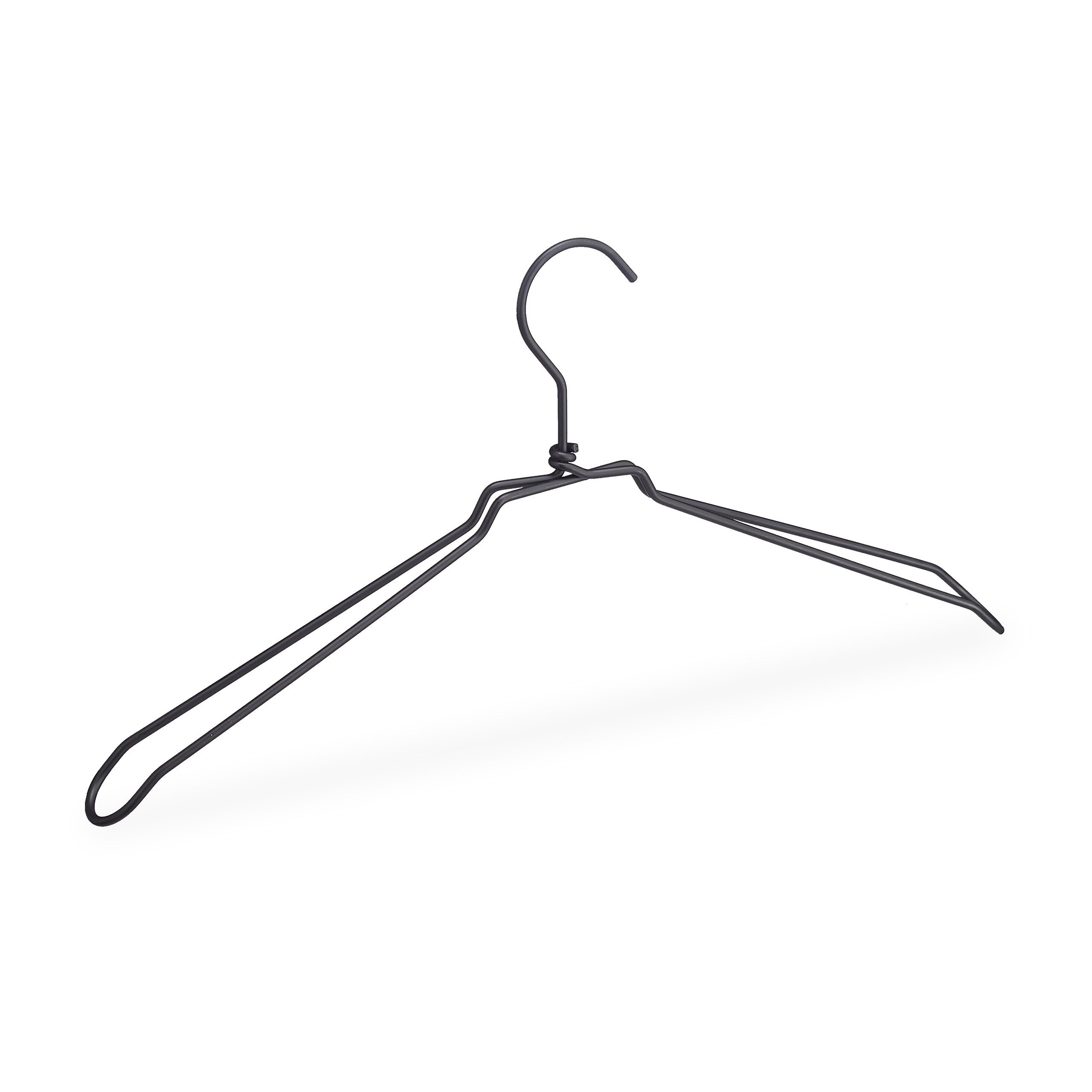 Cintres, jeu de 36, pour chemises, vestons et blouses, design industriel, métal, large de 45 cm, noir - 7