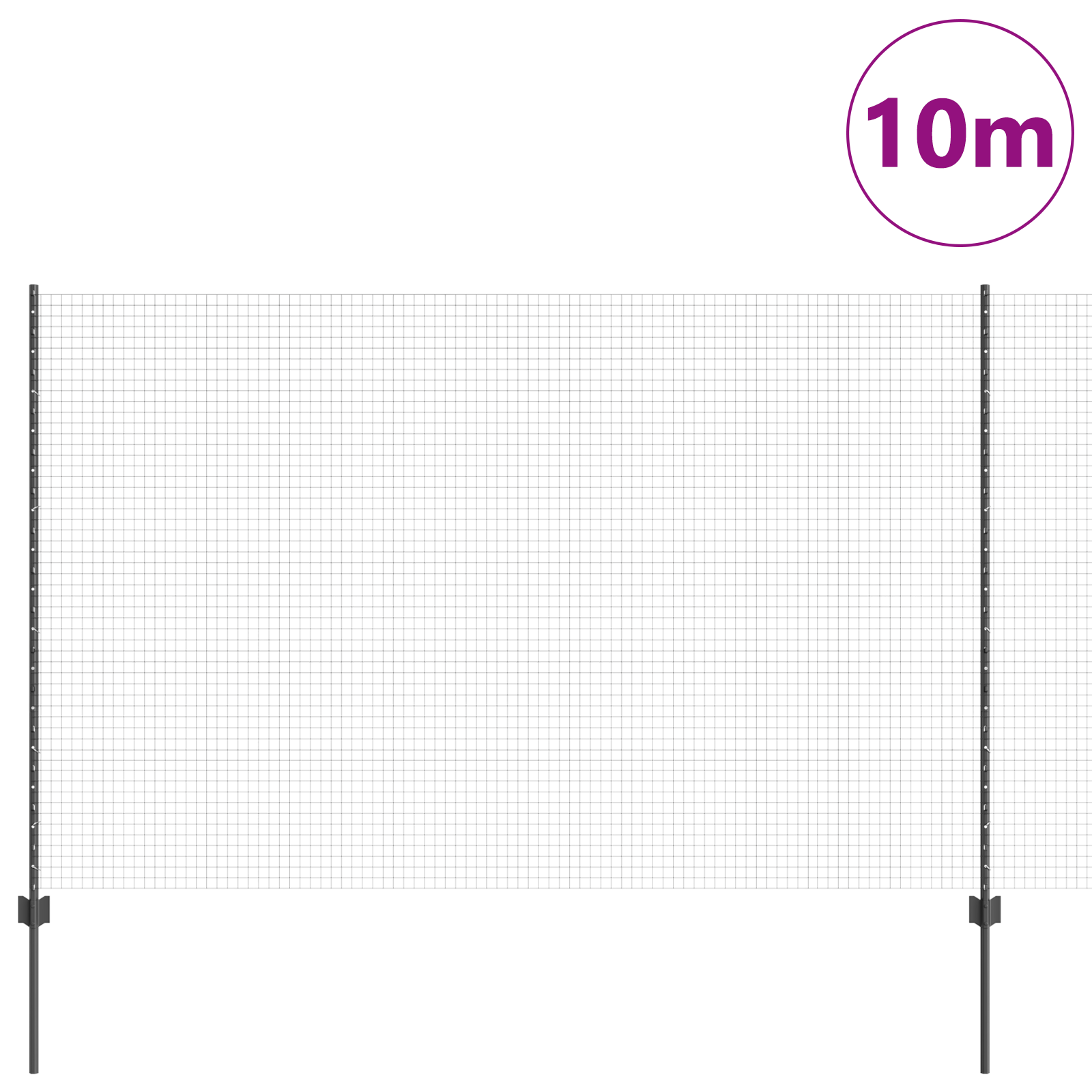 Ogrodzenie z słupkiem Szary 1,6 x 10 m Stal i PVC vidaXL