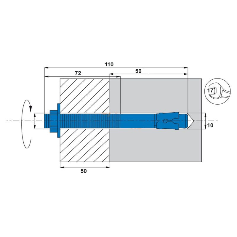 Goujon d'ancrage acier M10X110 SCELL-IT - boite de 50 - 3
