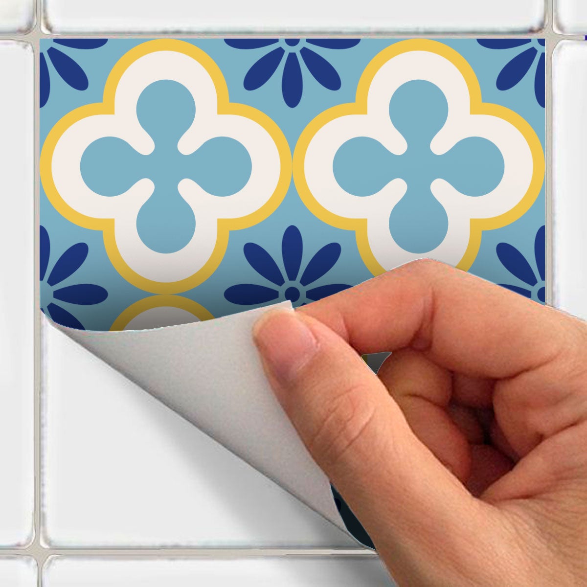 9 adesivi piastrelle di cemento azulejos india - Sticker adesivo - adesivi murali - 9stickers10x10cm - 5