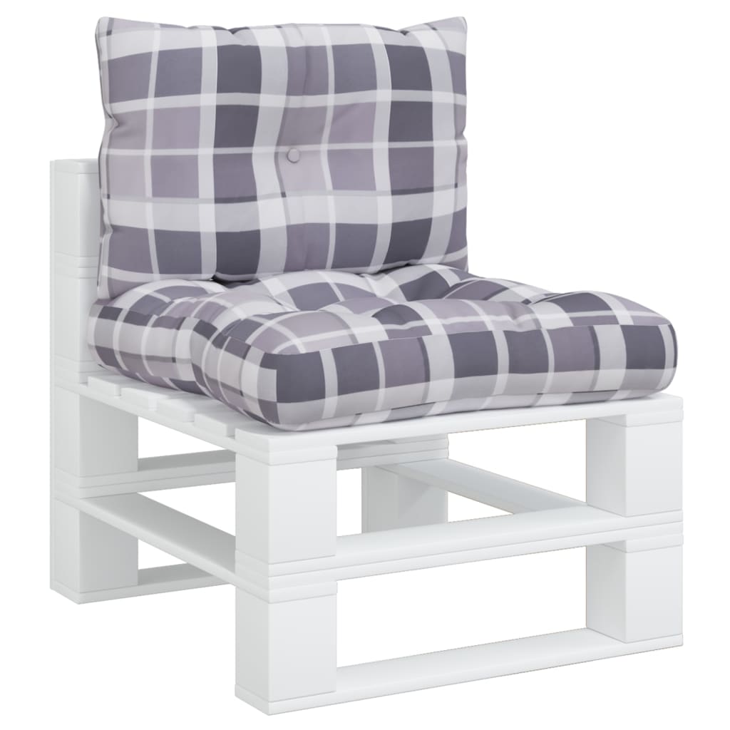 Maison Exclusive - Cojines para palets 2 unidades tela a cuadros gris - 3