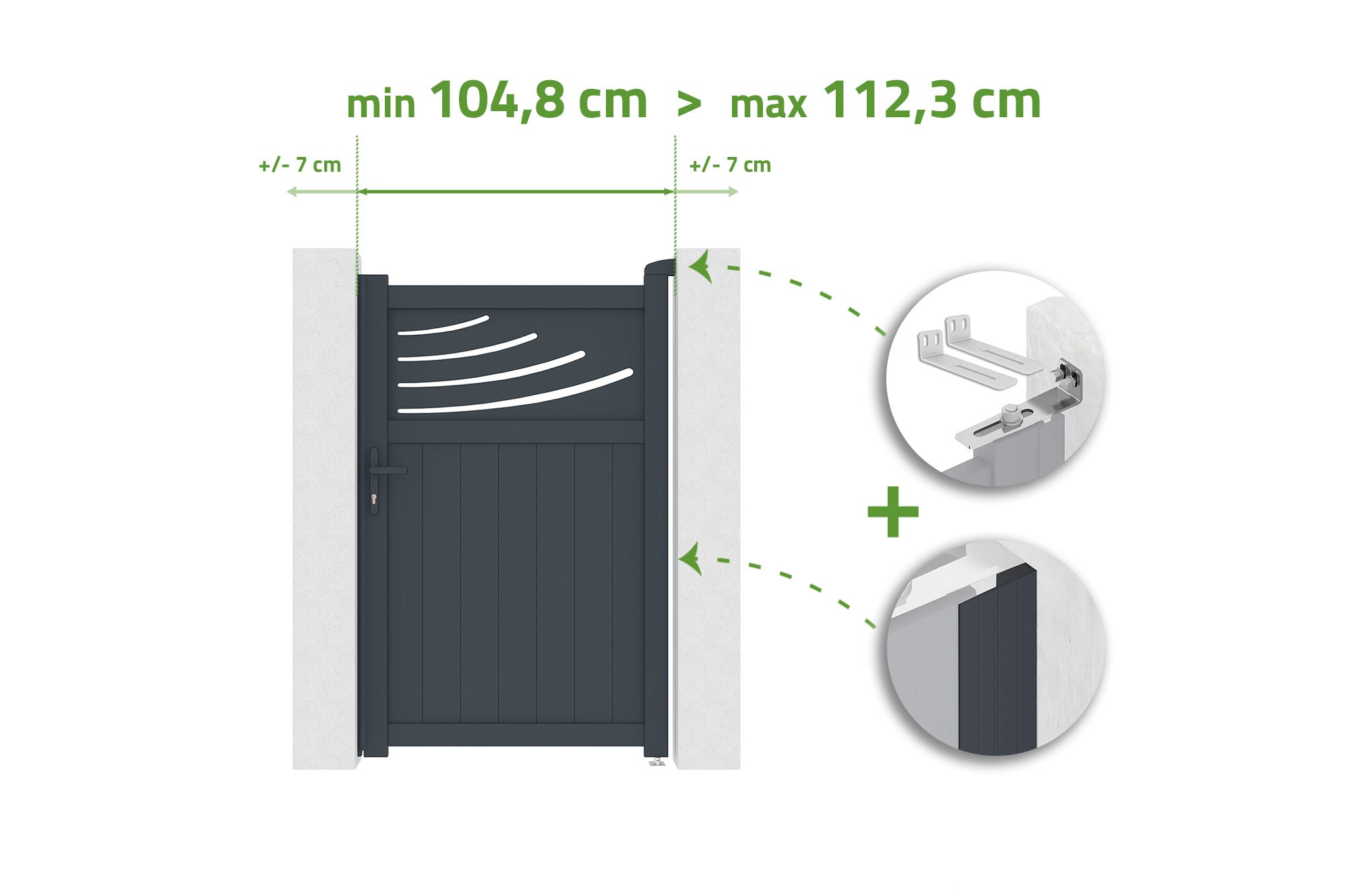 Brama regulowana szerokość 1m HALTI H.160cm szare aluminium