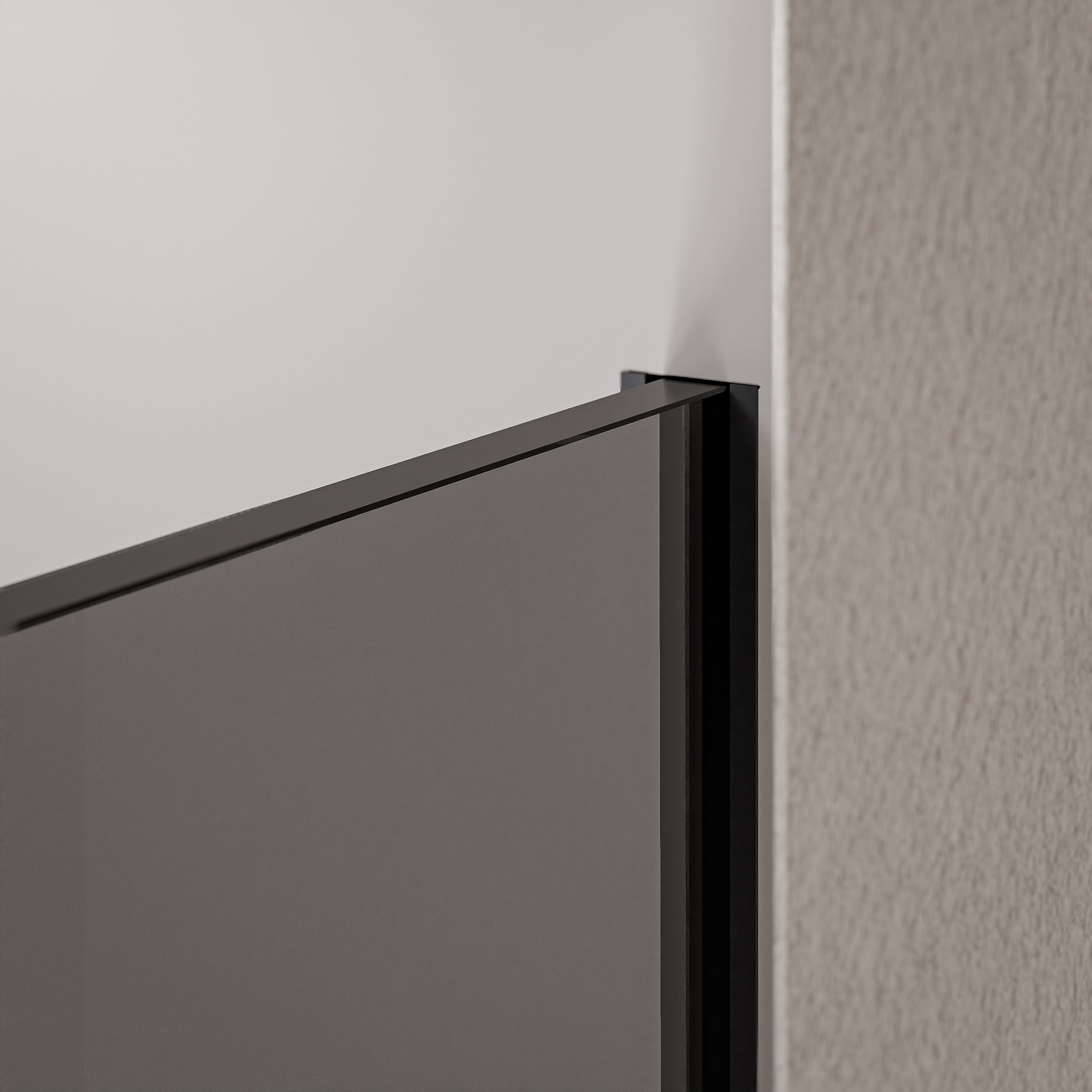 Bernstein Kabina prysznicowa Walk-In EX102 szkło ESG 10mm - 2 ścianki profil ścienny i podłogowy czarny mat 140x80cm - 3