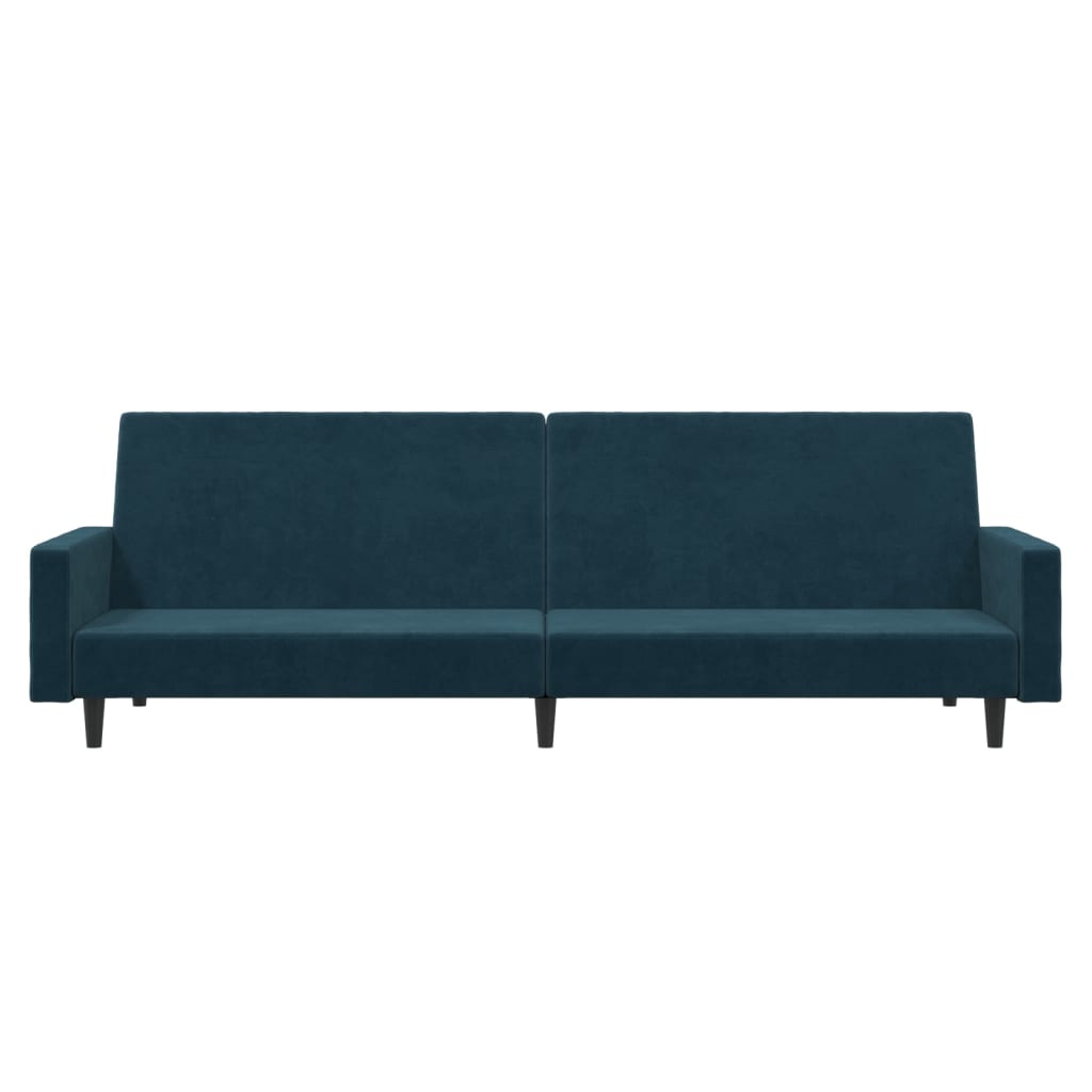 Canapé-lit | Lit simple | Canapé convertible à 2 places Bleu Velours CFW32987 - 5