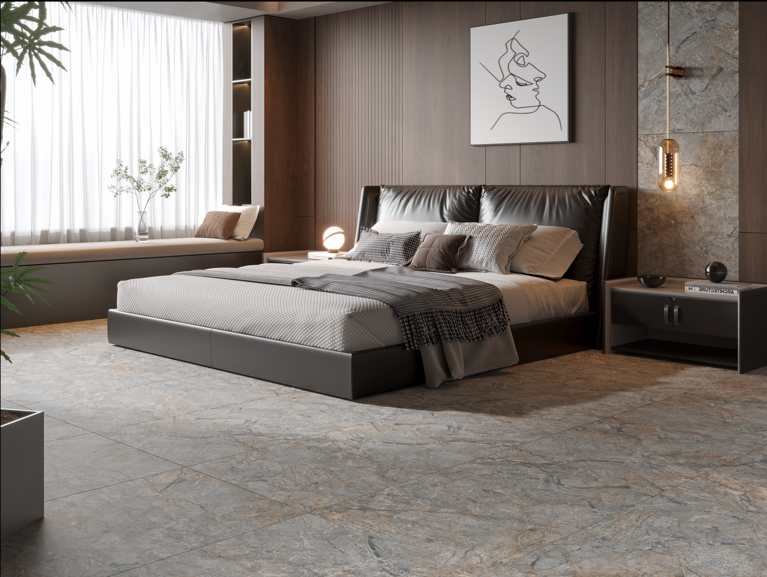 Carrelage sol / mur effet marbre gris PETRAVIA GREY l.60 x L.120 cm Mat LIMCARO - 9