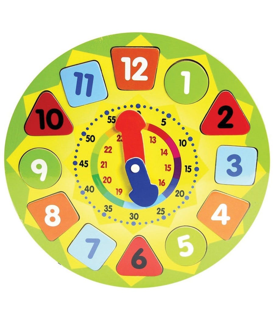 Trade Shop Puzzle Orologio Giocattolo Per Bambini In Legno Gioco