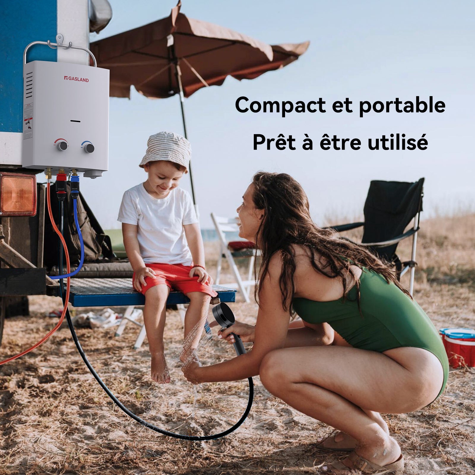 GASLAND AS132-DE Chauffe-eau Gaz portables A+ 5L/min Chauffe-eau instantanés au gaz propane/butane 50mbar - 2