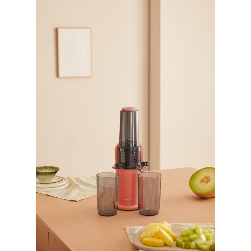 CREATE/JUICER SLOW MINI Spremitore A Lenta Estrazione Verde Salvia – Motore DC 150W, Funzione Reverse, Doppia Uscita, 50 Rpm, 2 Caraffe Da 500 Ml