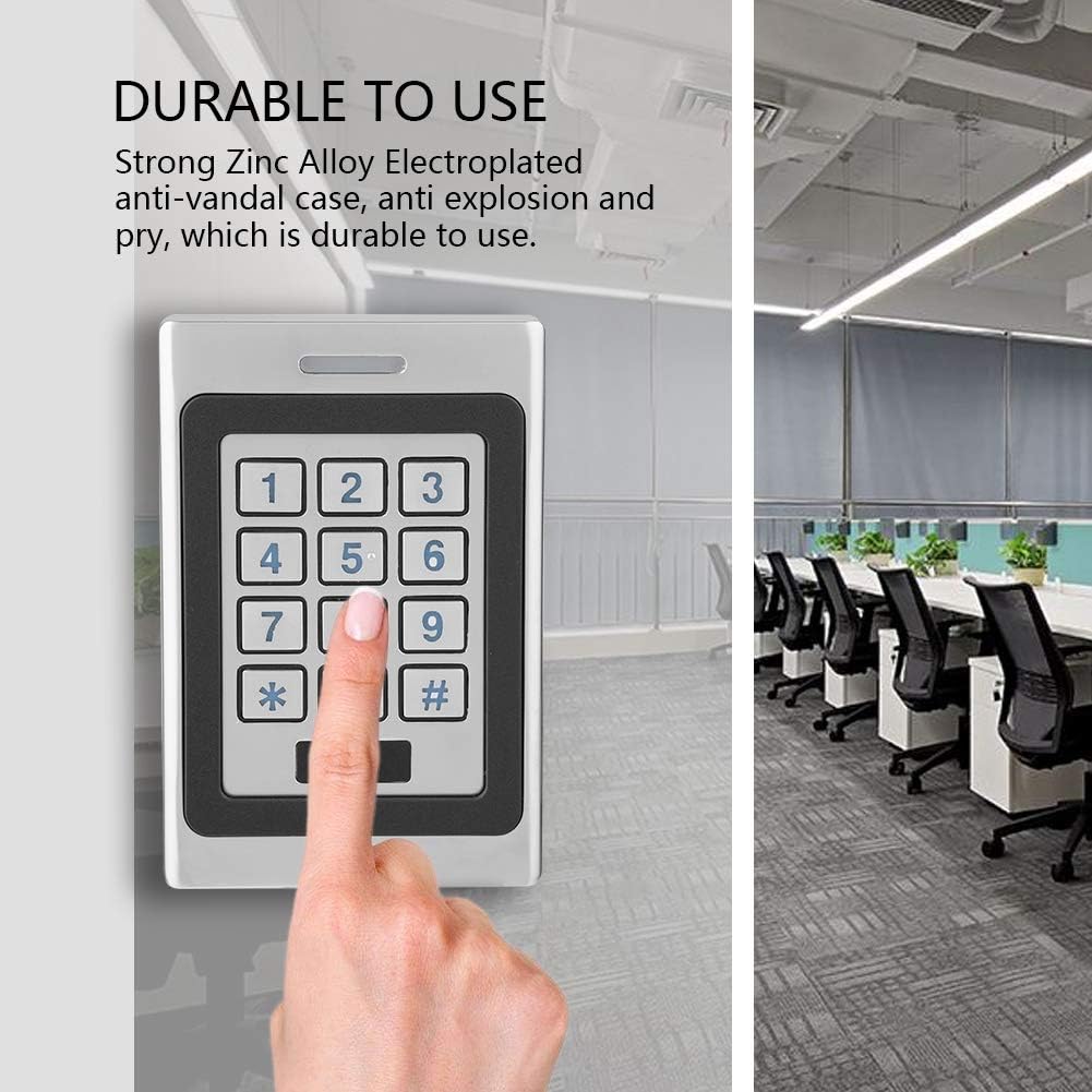 Serratura di prossimità RFID, sistema di controllo accessi con tessera, lettore RFID con password elettrica, tastiera illuminata per casa, ufficio, - 5