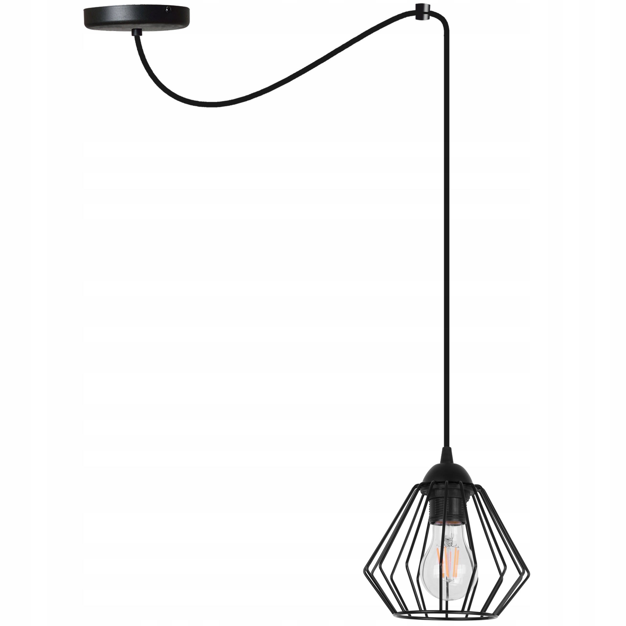 Lampa sufitowa wisząca Spider elegance 1xE27 abażur druciak czarny Light Home LH