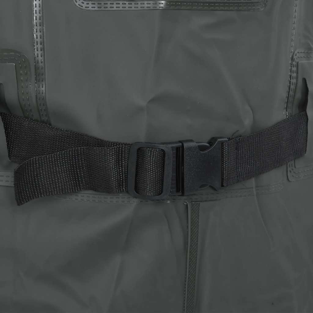 vidaXL Cuissardes avec bottes et ceinture vert foncé taille 41 - 6