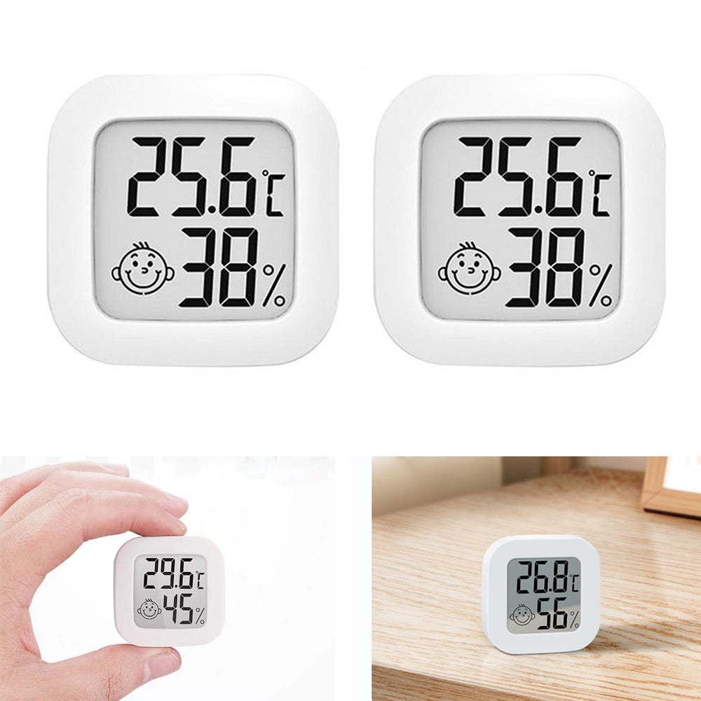 2 Termometry pokojowe, mini cyfrowy higrometr LCD, łatwy w użyciu termometr wewnętrzny, wielofunkcyjny termometr wilgotności