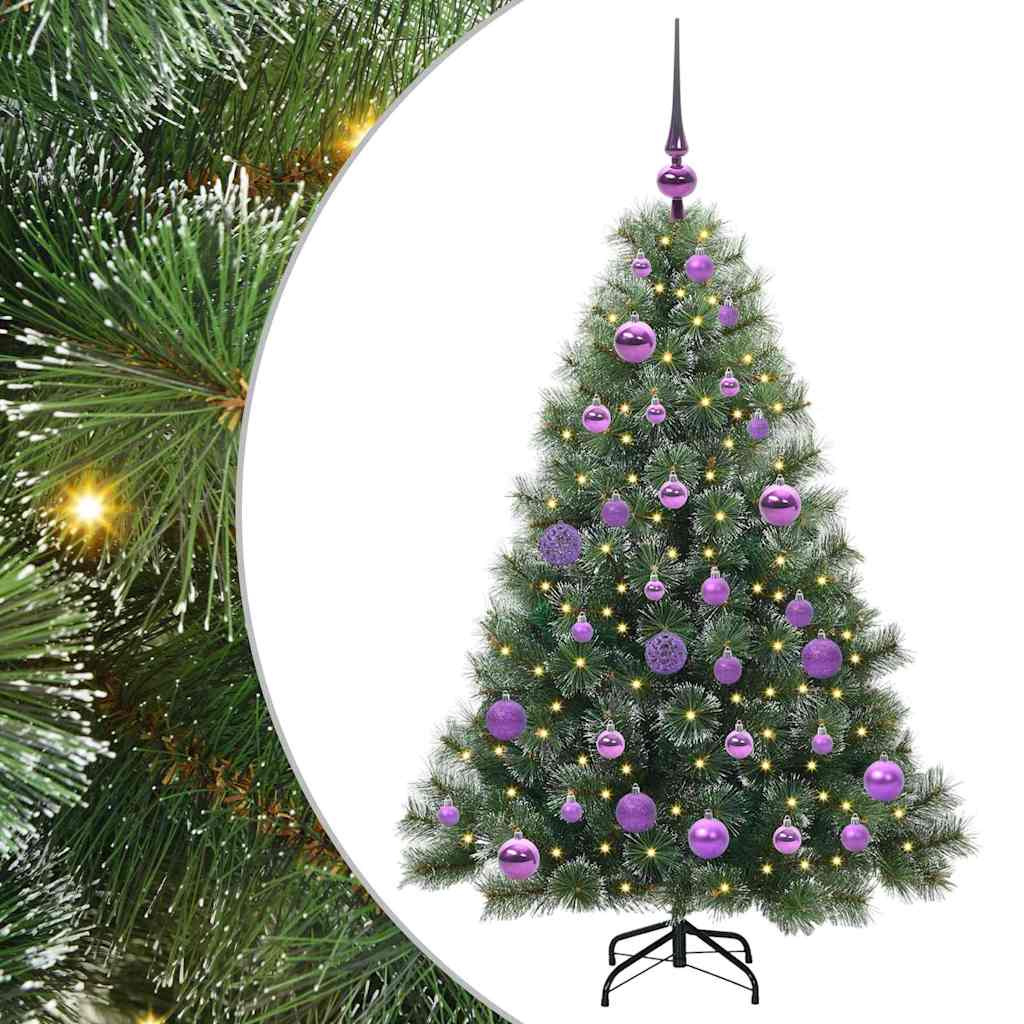 Sztuczna choinka z 150 diodami LED Zielony 120 cm PE i PVC