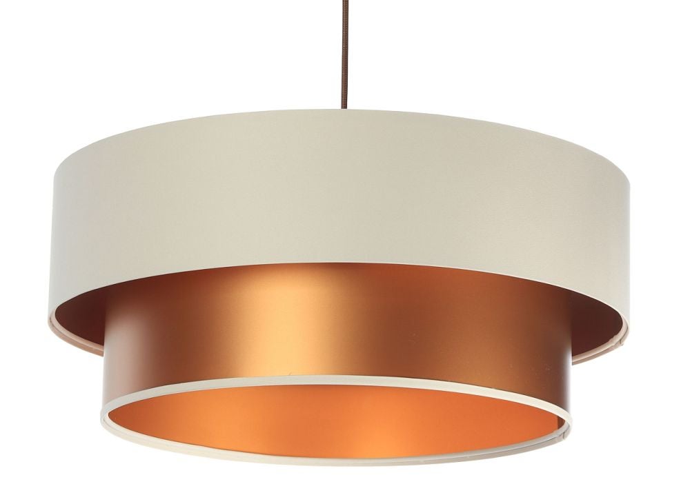 Lampa wisząca DOUBLE CREAM 50 kremowa/miedziana