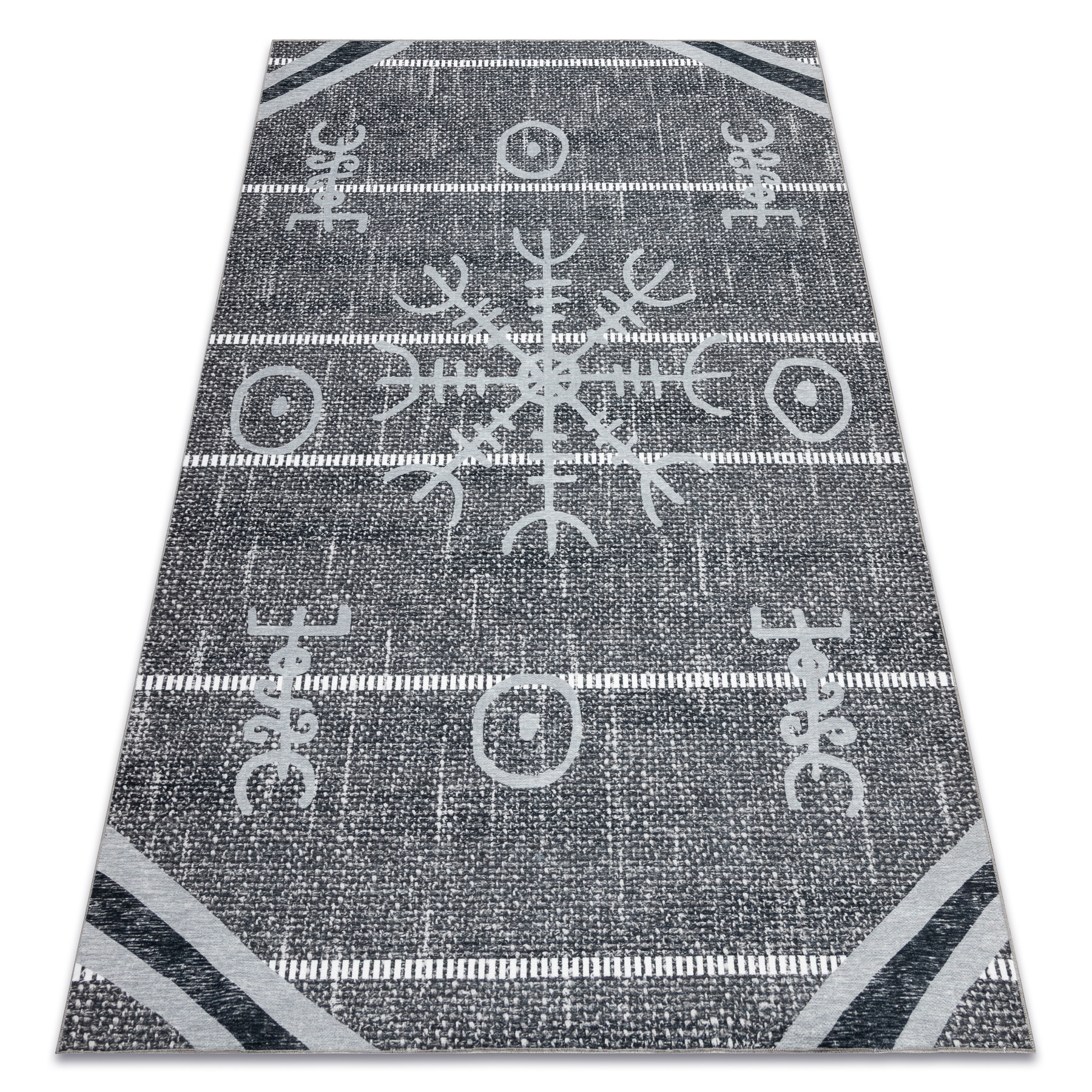 Antika alfombra 118 tek, azteca, lavable - gris 160x220 cm