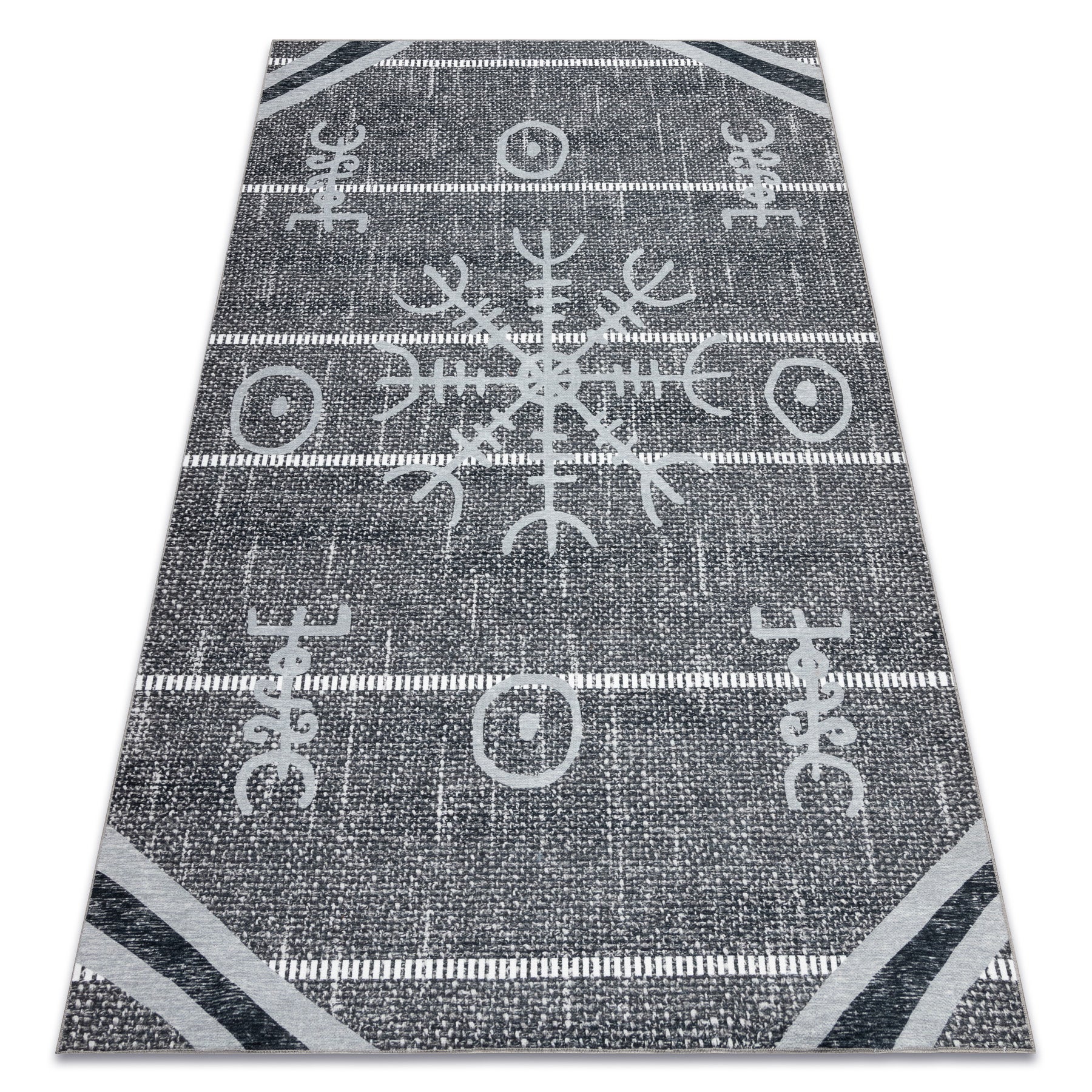 Dywan ANTIKA 118 tek, nowoczesny aztecki, do prania - szary 120x170 cm