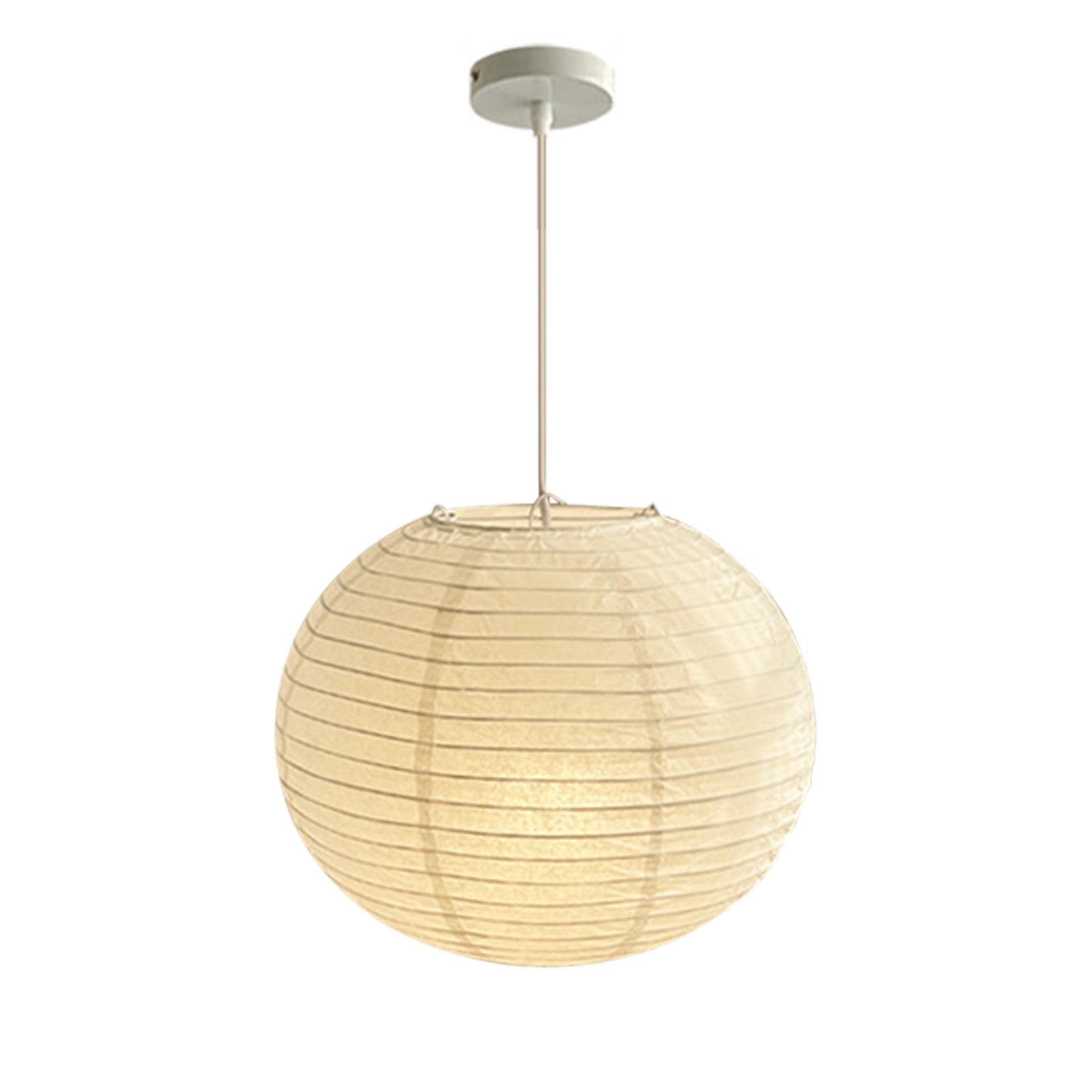 Suspension Luminaire papier blanc lanterne suspendue lumière abat-jour hémisphérique pliable décor pour salon île de cuisine D60CM x HD60CM - 3
