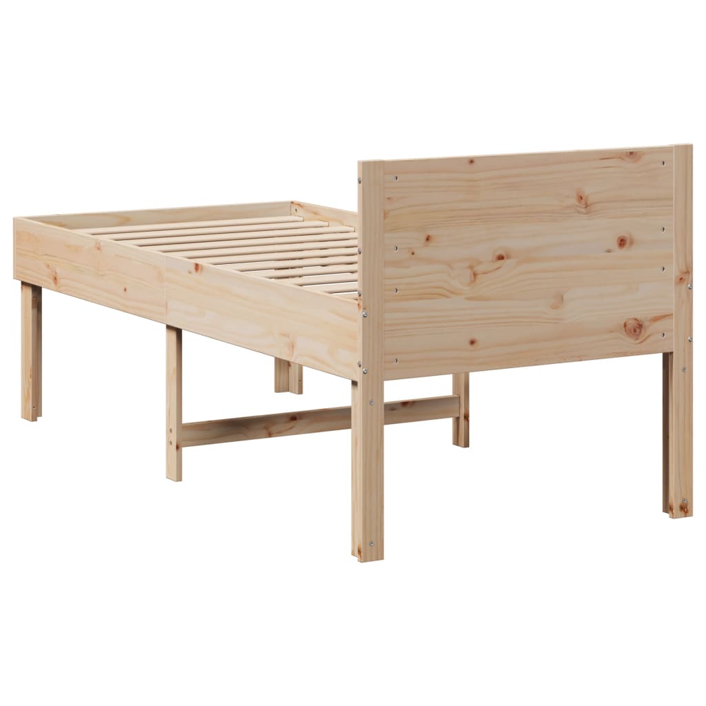 Cadre de lit sans matelas 75x190 cm bois de pin massif - COMFORTXL - 6
