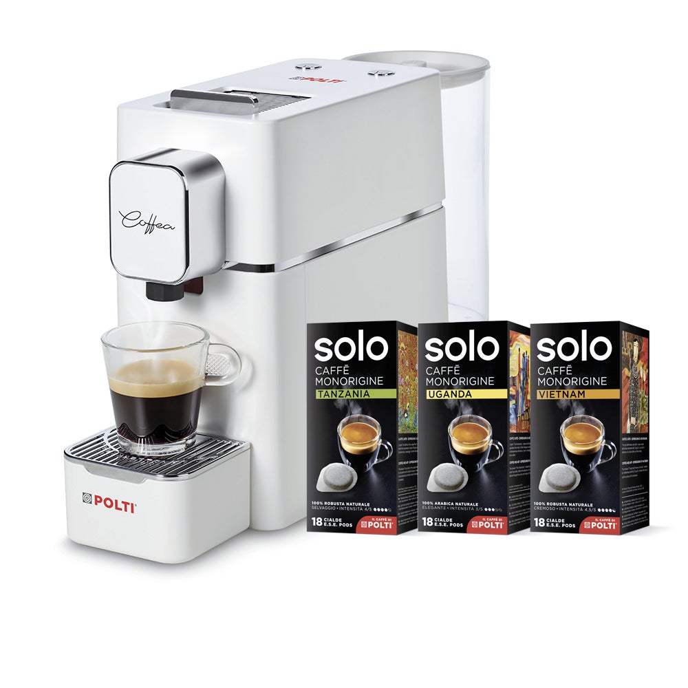 Polti Coffea S15W, Machine à expresso avec kit de 54 dosettes E.S.E, Blanc, Réservoir 850ml - 2